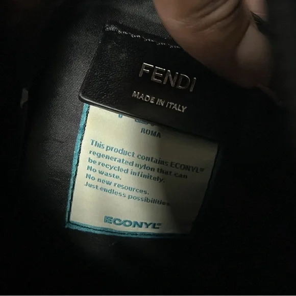 Fendi Black Messenger Bag with Logo Tan Strap - Picture 3 of 3